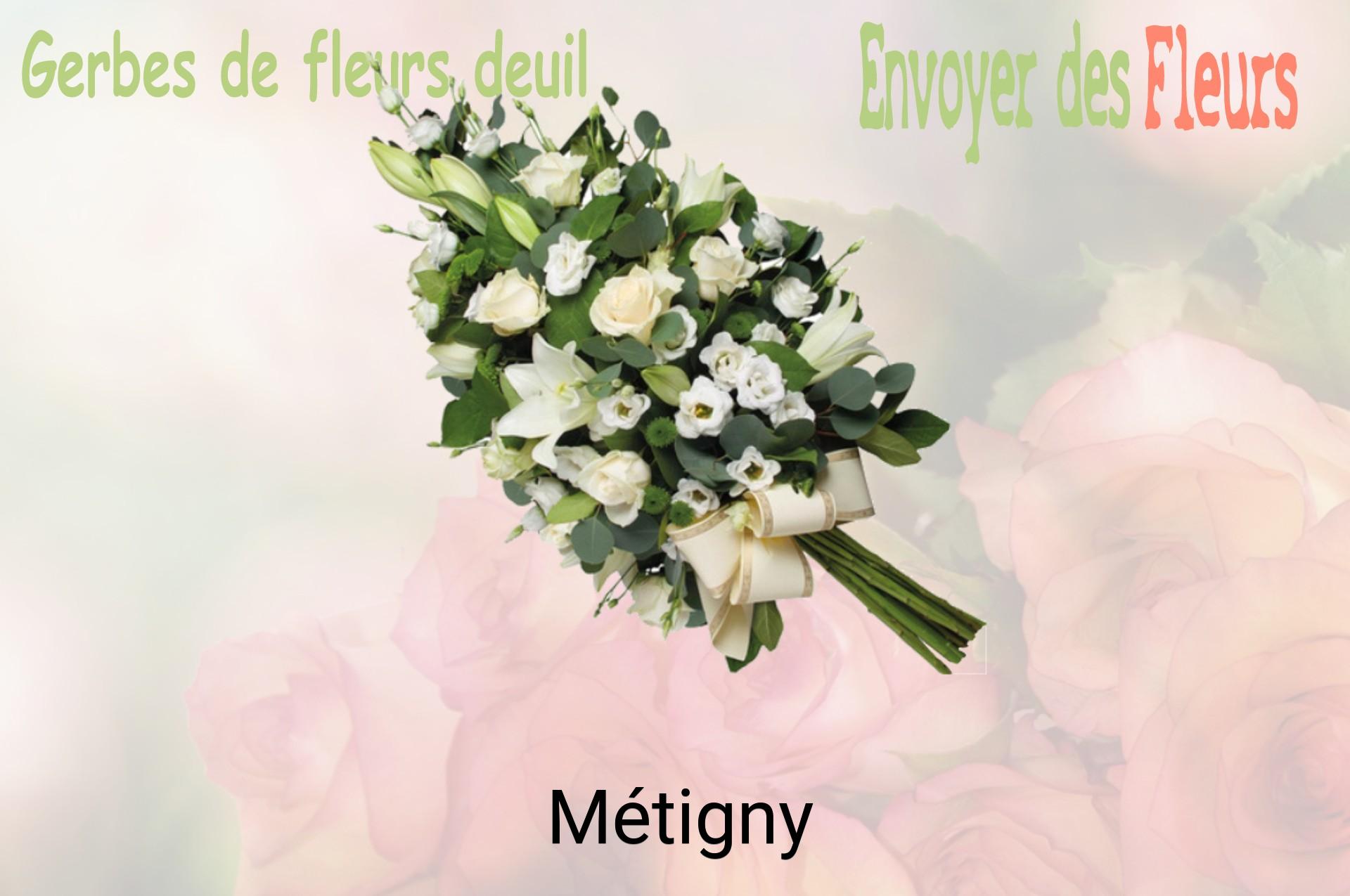 Gerbe de fleurs de deuil livrée à Métigny